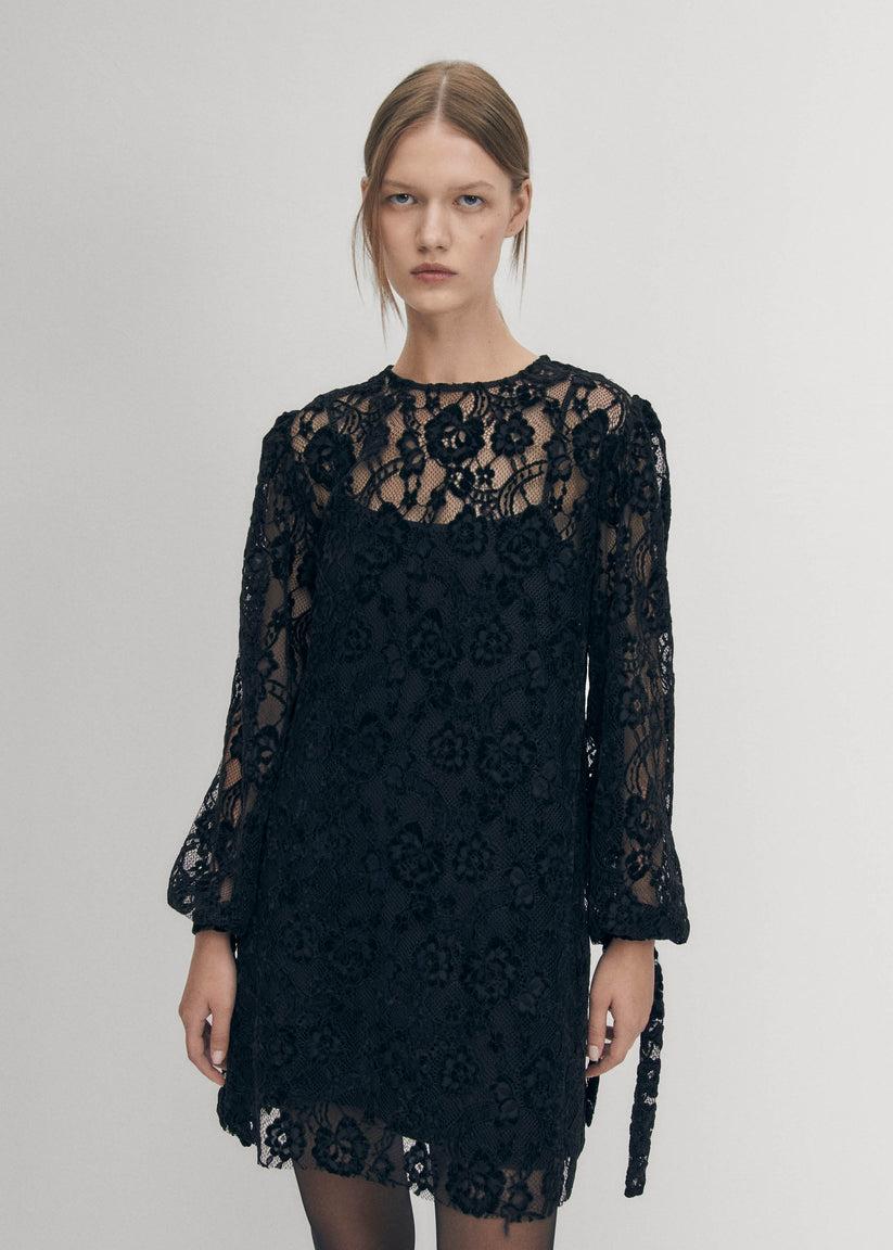 Alohas Dablon de Encaje Vestido Negro Rebajas top