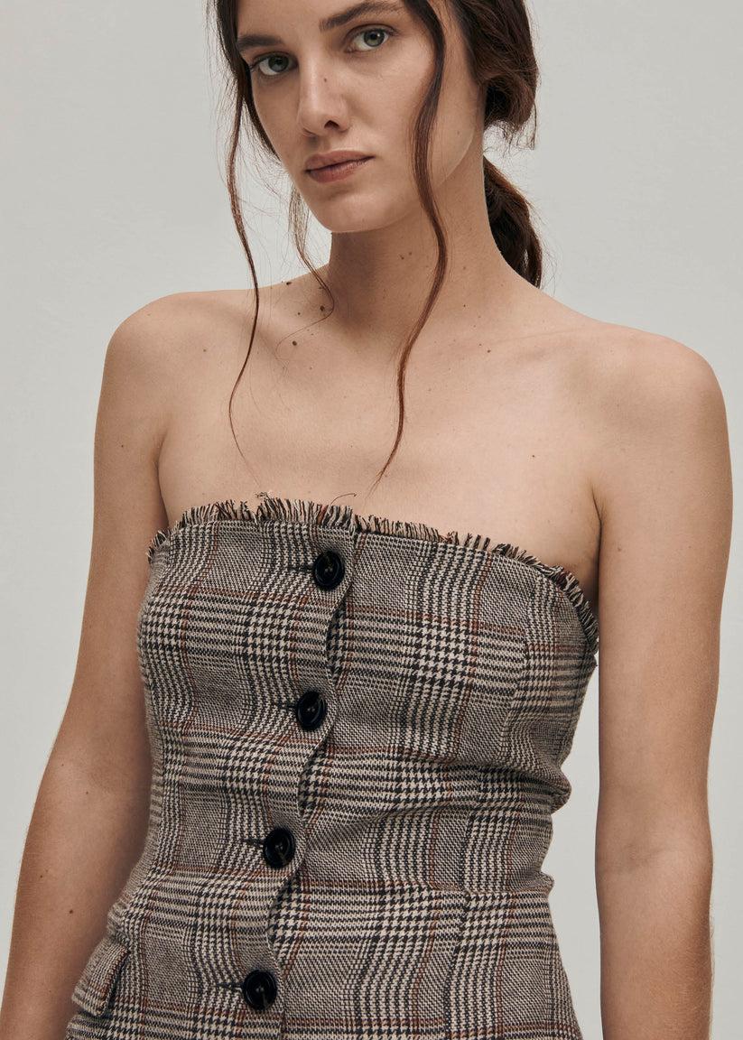 Alohas Deva Checks Brown Vest Oferta especial