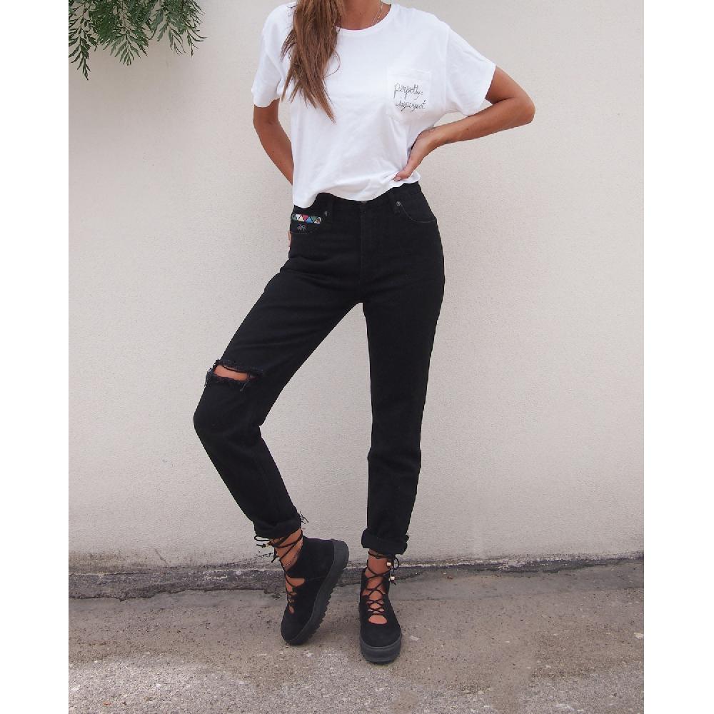 Dolfie JEANS WOMAN ROSE - JEANS BLACK RETRO Tienda de fábrica