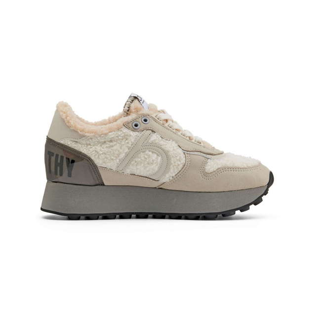 Duuo Zapatillas beige retro running mujer Liquidación