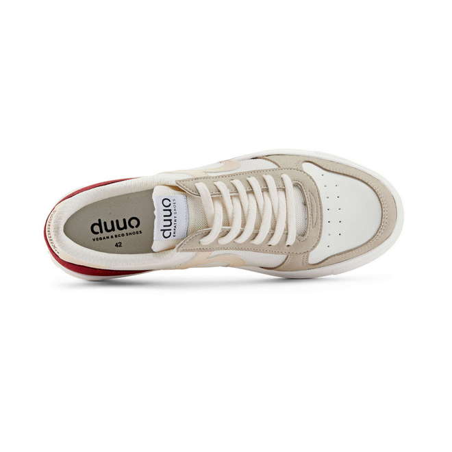 Duuo Zapatillas blancas casual con detalle rojo Envío internacional gratuito