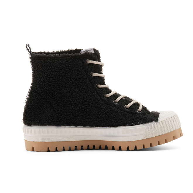 Duuo Zapatillas negras con plataforma y borreguito mujer Tienda de fábrica