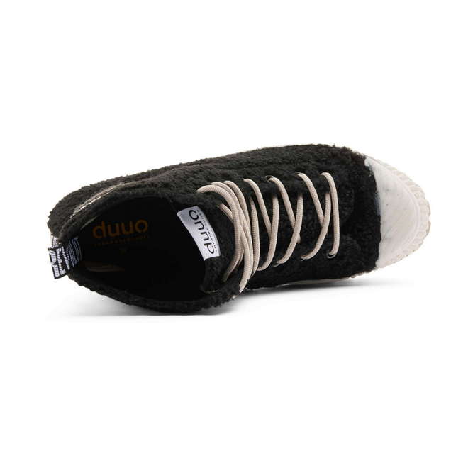 Duuo Zapatillas negras con plataforma y borreguito mujer Tienda de fábrica