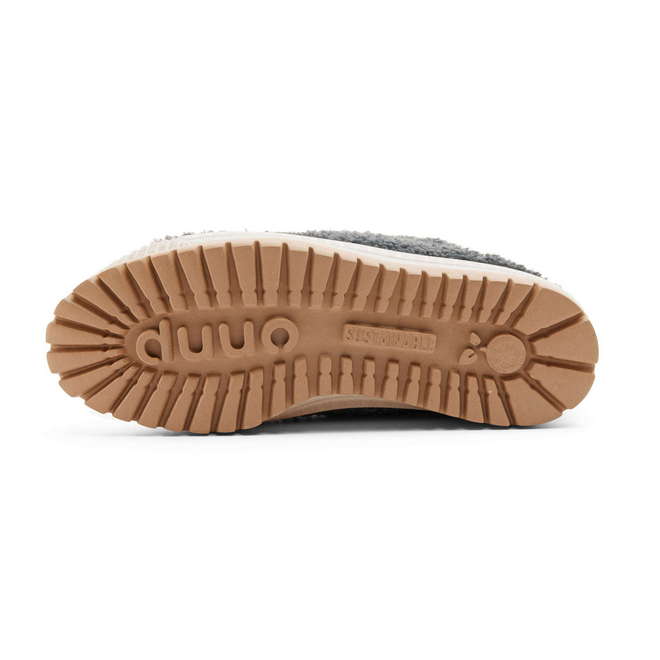 Duuo Zapatillas grises con plataforma y borreguito mujer Limitado a 3 días