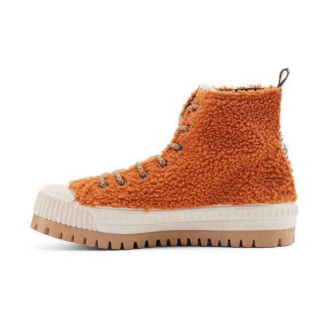 Duuo Zapatillas naranjas con plataforma y borreguito mujer Precios de Black Friday