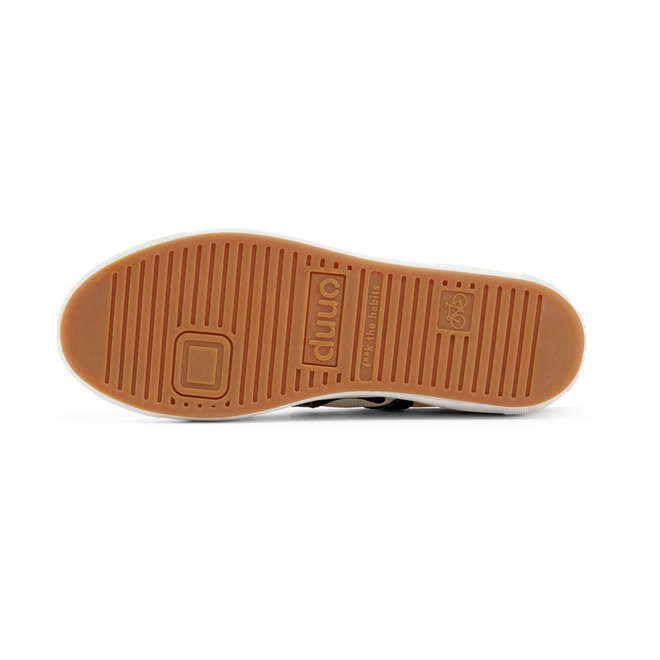 Duuo Zapatillas blancas casual con detalles negro y mostaza En oferta