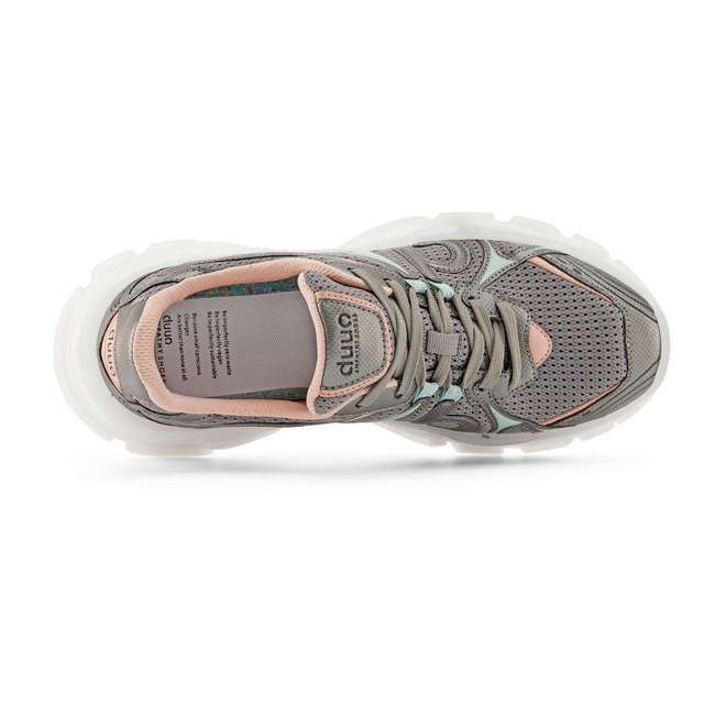 Duuo Zapatillas deportivas gris oscuro con detalles rosa y verde Descuento por venta flash