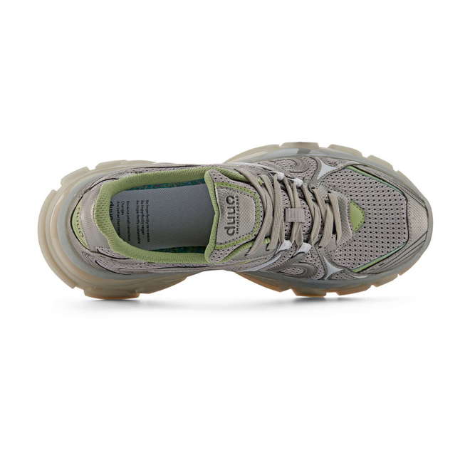 Duuo Zapatillas deportivas grises con detalles verdes Grandes ahorros