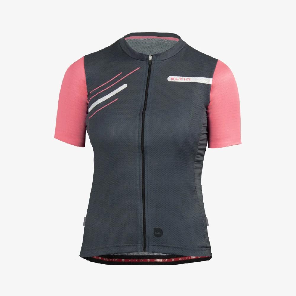 Eltin Maillot Mujer Glorious Manga Corta Gris antracita y Rosa Rebajas de fábrica