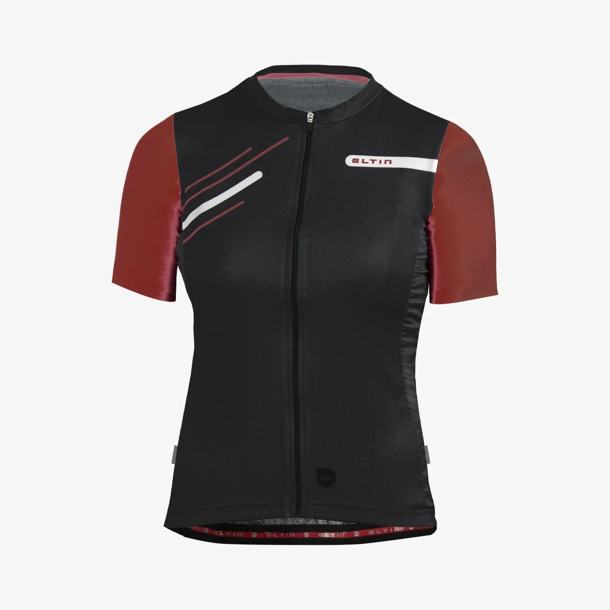 Eltin Maillot Mujer Glorious Manga Corta Negro y Burdeos Liquidación