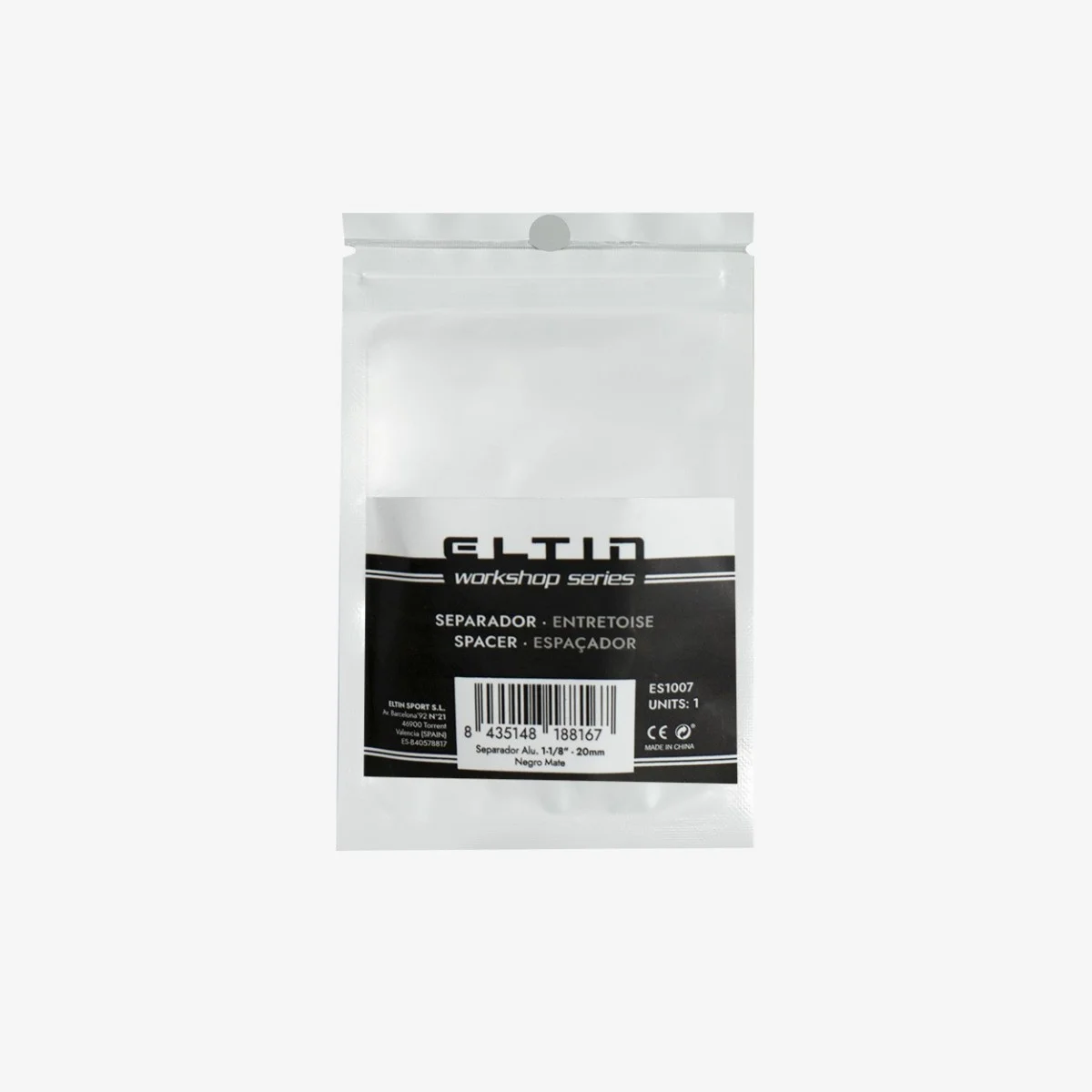 Eltin Separador Alum 1-1/8" - 20mm Neg Mate Solo hoy