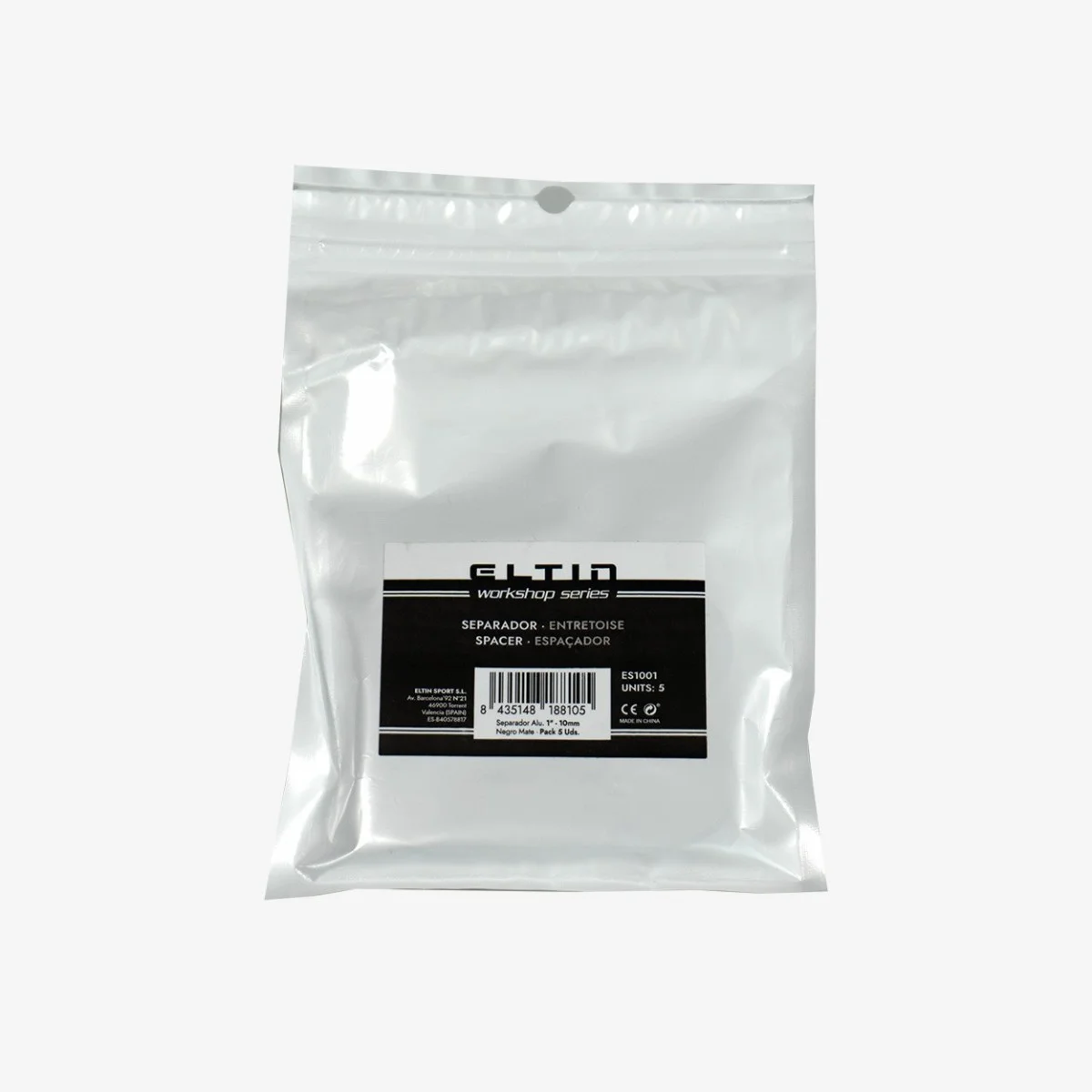 Eltin Pack (5 uds) Separadores Alum 1" - 10mm Neg Mate Tienda de fábrica