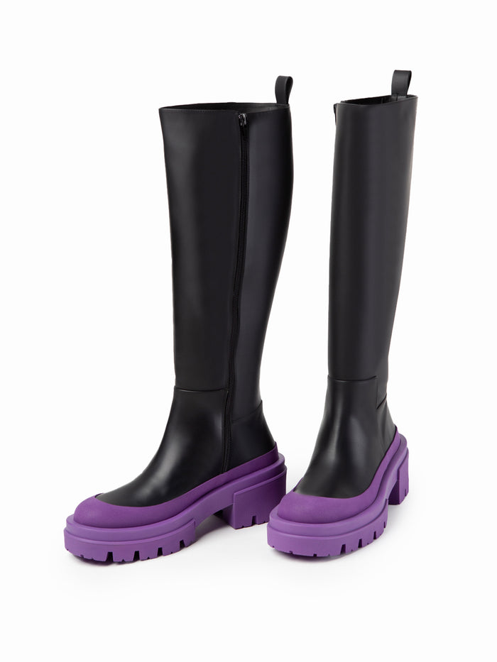Equitare CHANTAL - Napa Seda Suela Negra Morado Descuento por venta flash