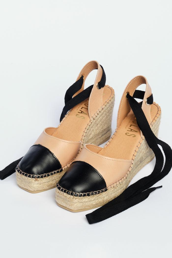 Fabiolas Alpargata Altearas Beige/Negro En oferta