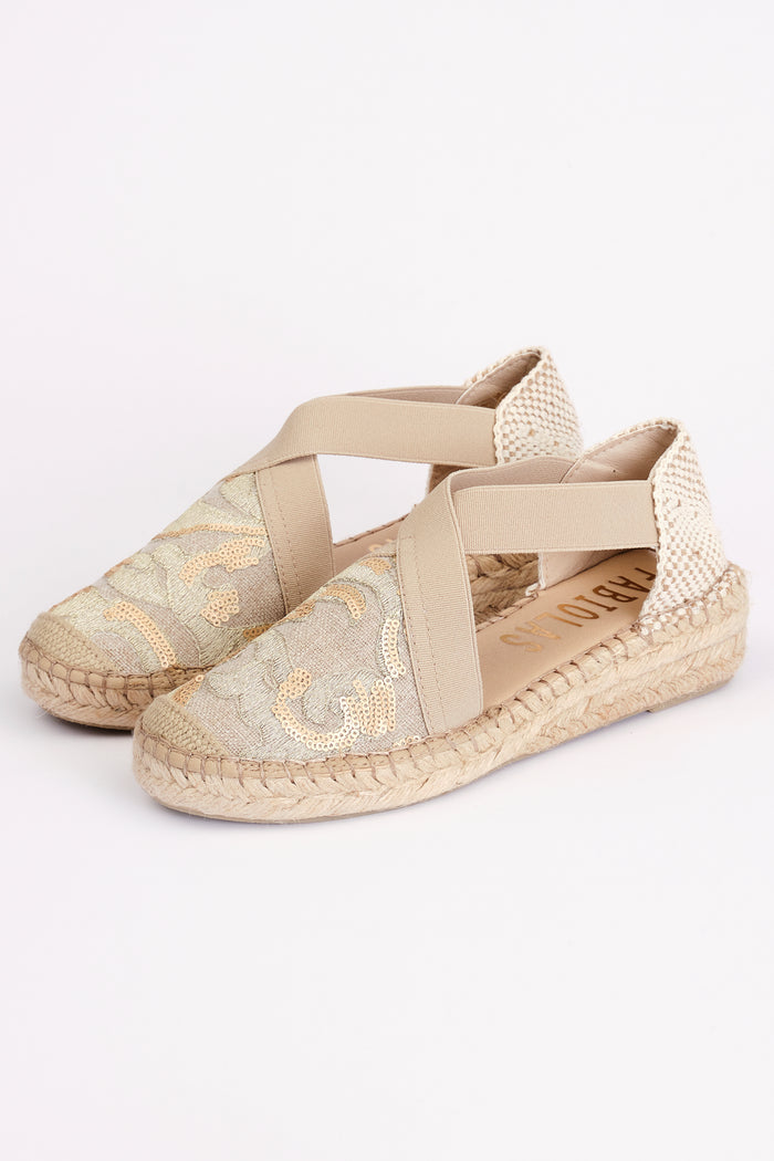 Fabiolas Alpargata Estrella Multi Beige Liquidación