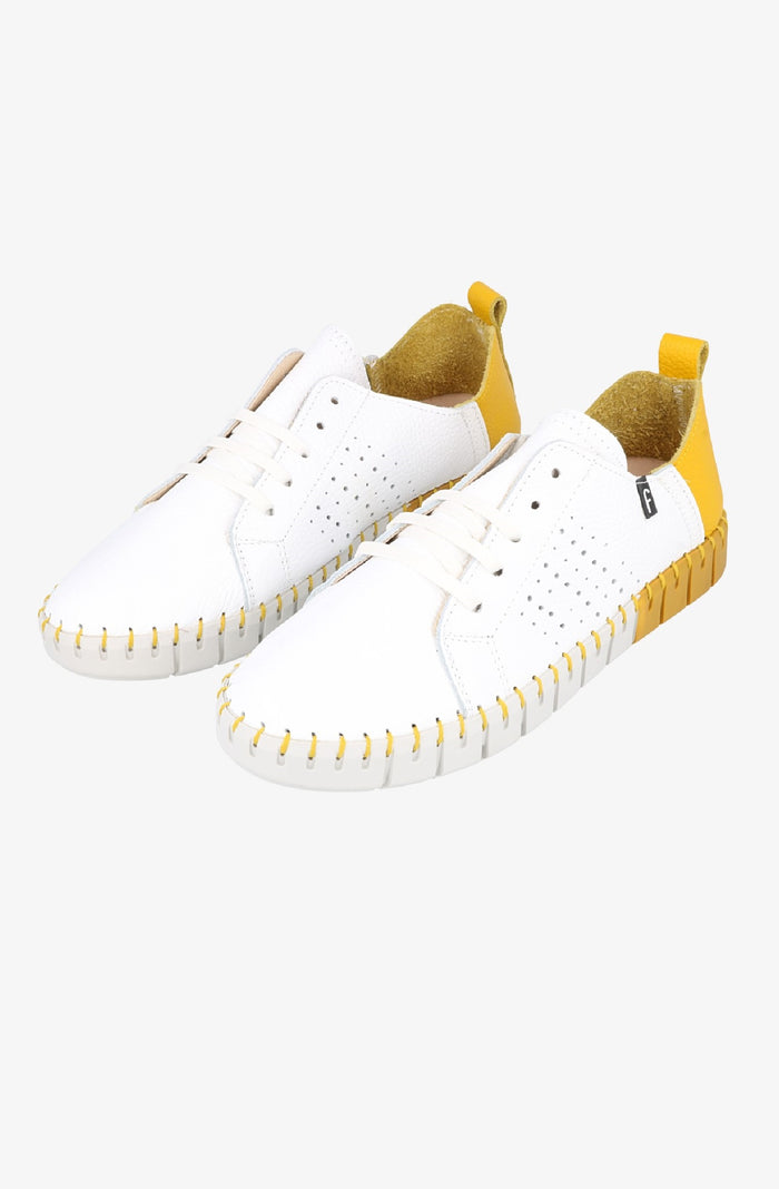 Fabiolas Sneaker JutHeras Blanco/Amarillo Envío internacional gratuito