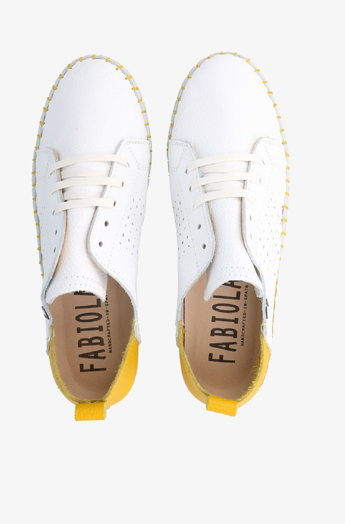 Fabiolas Sneaker JutHeras Blanco/Amarillo Envío internacional gratuito