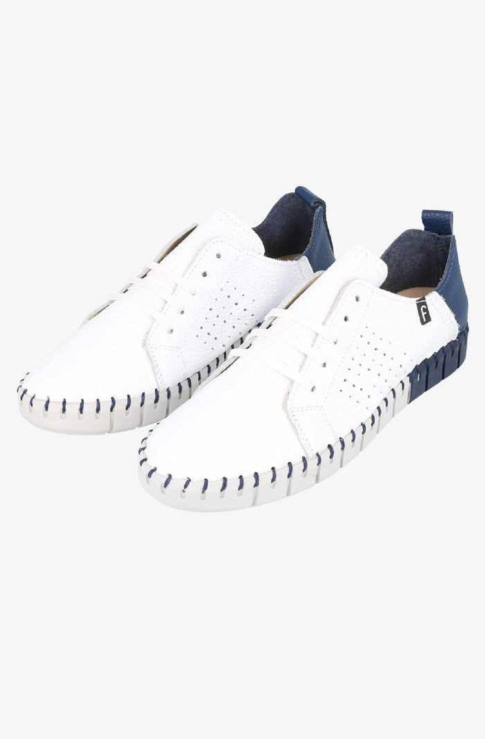 Fabiolas Sneaker JutHeras Blanco/Marino Tienda de fábrica