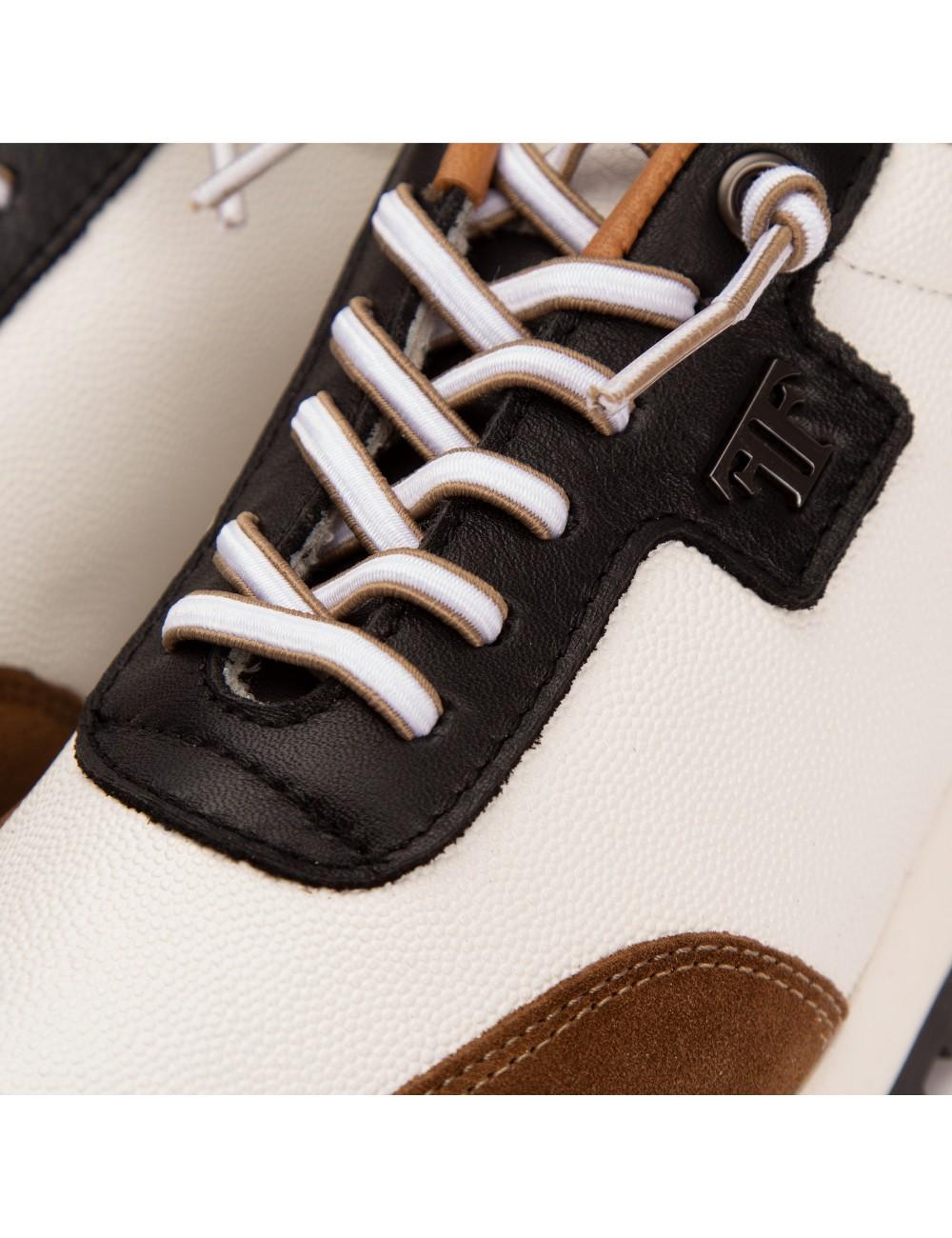 Farrutx MAELIA Grabado lagarto blanca - Velour cuero En oferta