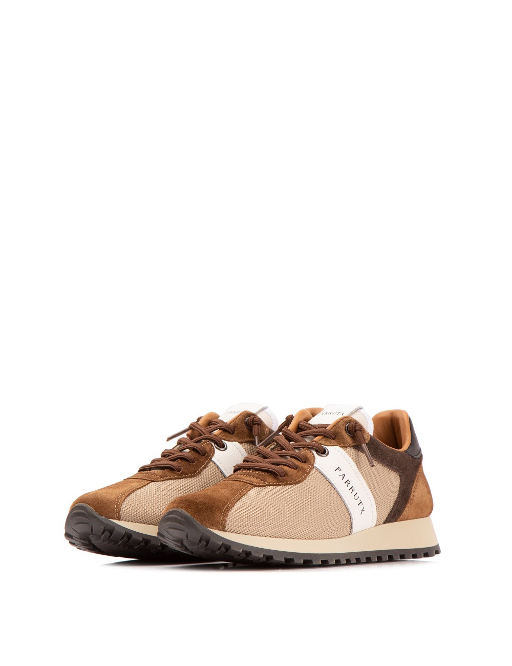Farrutx MANON -BIS Tejido camel - Velour cuero Última moda