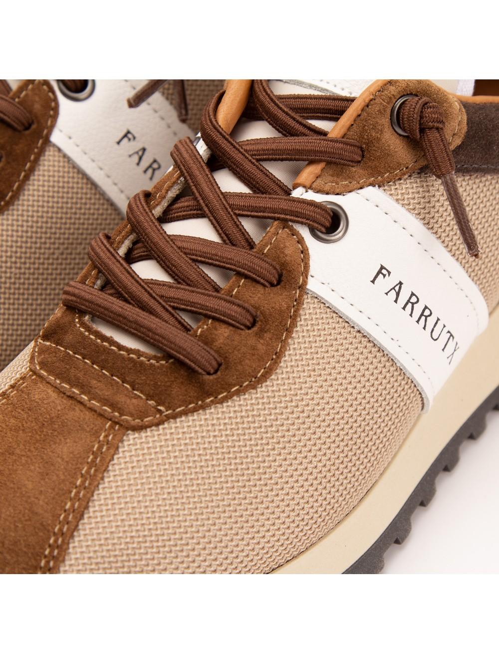 Farrutx MANON -BIS Tejido camel - Velour cuero Última moda