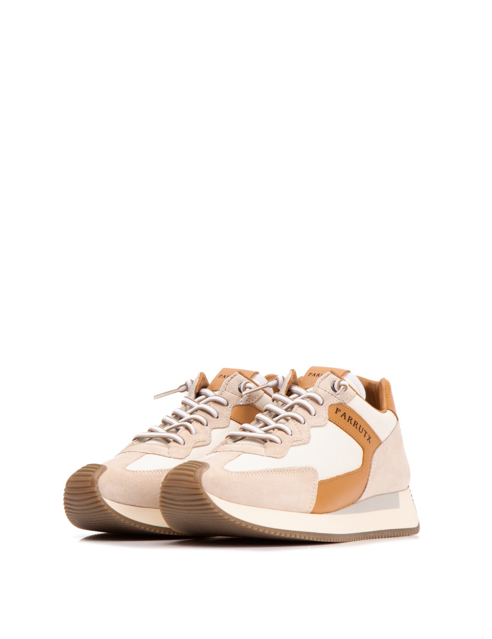 Farrutx LEYDI Piel bombeada blanca - Velour hielo Grandes ahorros