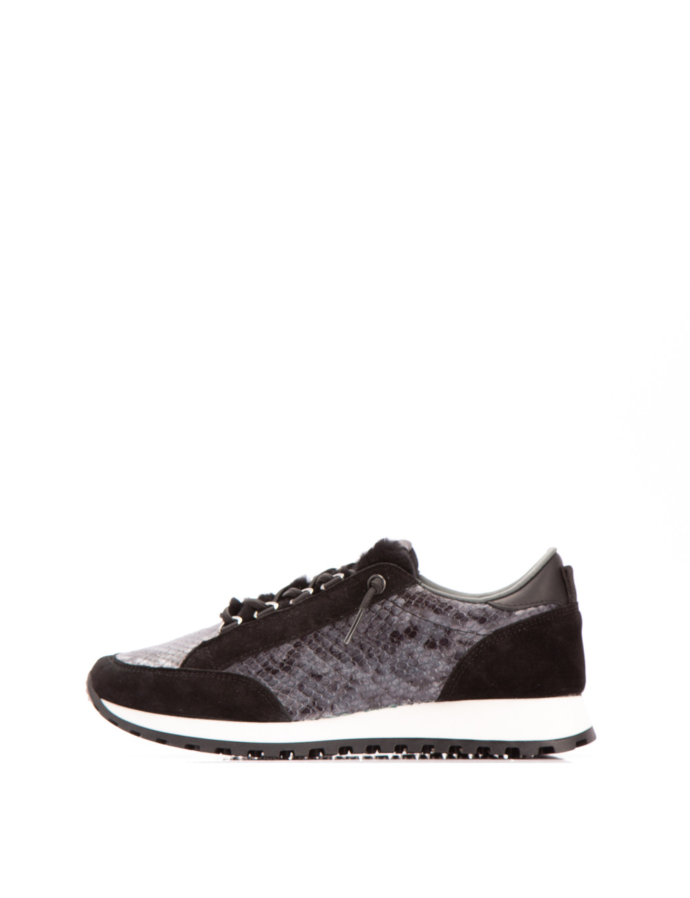 Farrutx MARNIE Velour-pitón negro-gris