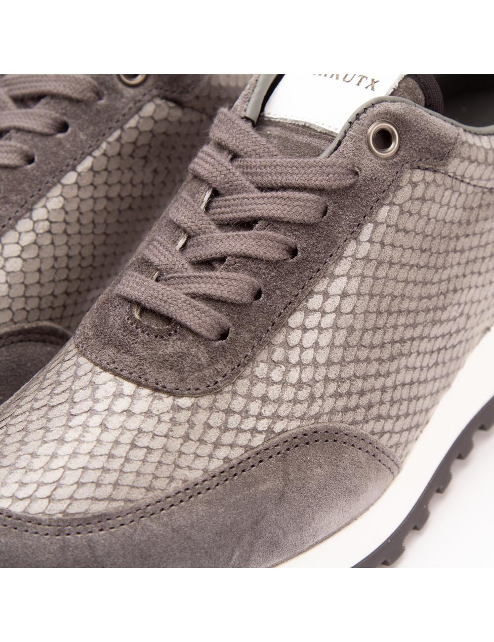 Farrutx MATCH Velour-pitón gris Tienda de fábrica