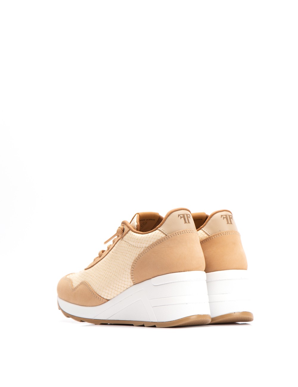 Farrutx MINDY Piel grabada pitón - nobuck vainilla En oferta