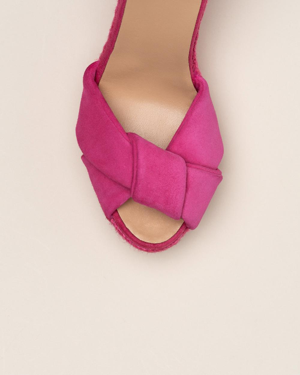 ﻿Gaimo espadrilles Slam FuxiaSandalia monocromática de cuña en piel con tubular Oferta especial de fábrica