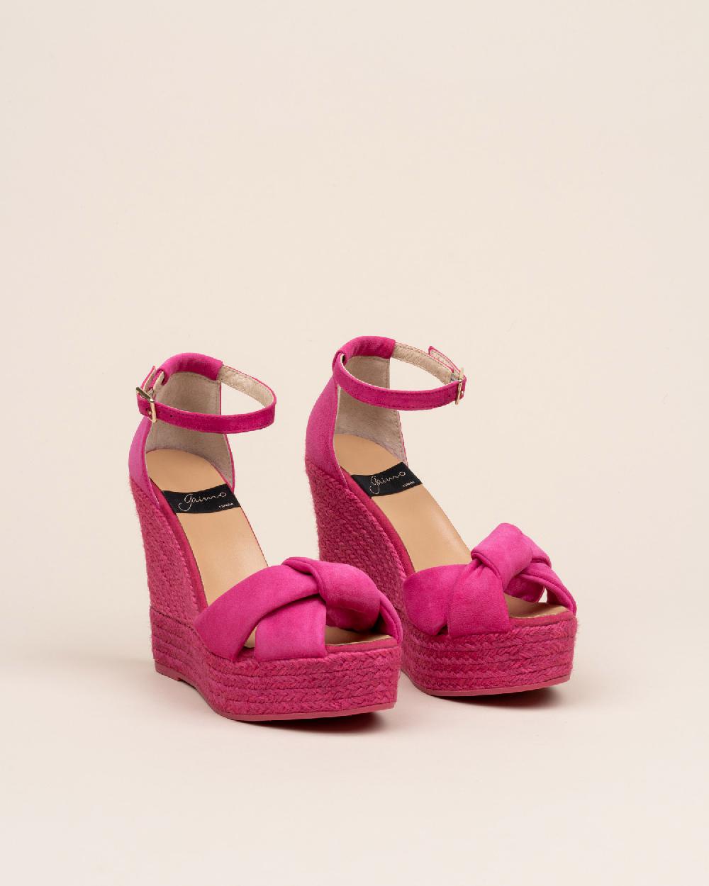 ﻿Gaimo espadrilles Slam FuxiaSandalia monocromática de cuña en piel con tubular Oferta especial de fábrica