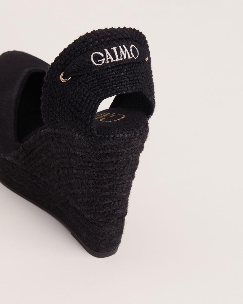 Gaimo espadrilles Tani NegroAlpargatas de cuña alta monocolor en algodón con cintas Tienda de fábrica