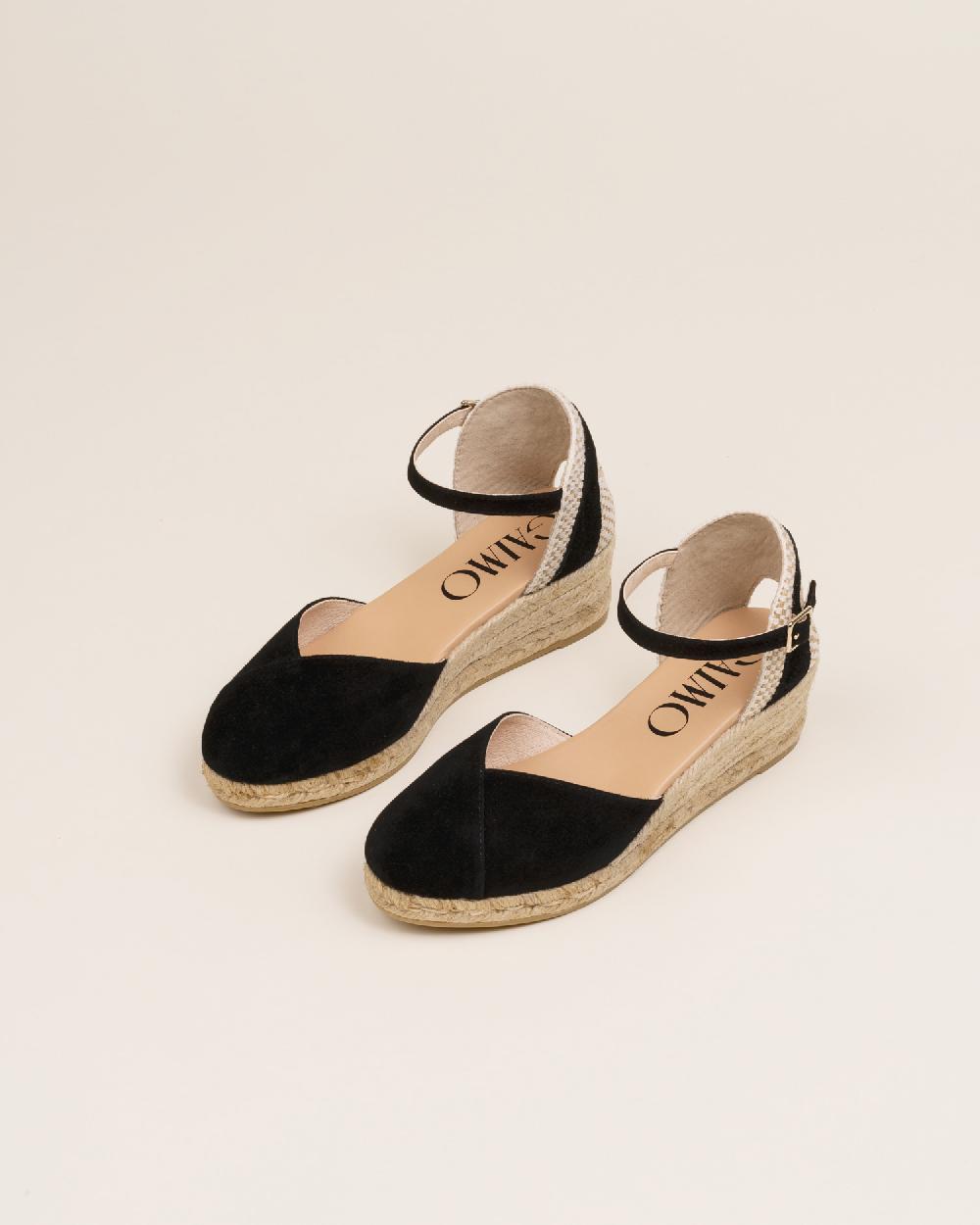 Gaimo espadrilles Copita NegroAlpargatas de cuña en piel con escote pico Descuentos del mes