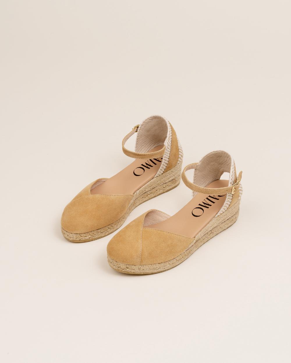 Gaimo espadrilles Copita CamelloAlpargatas de cuña en piel con escote pico Oferta exclusiva