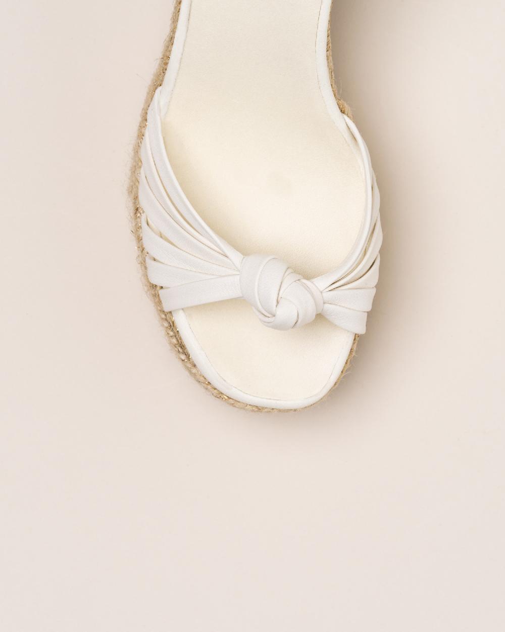 Gaimo espadrilles Melissa MarfilSandalias con tacón de yute en piel con detalle de nudo multitiras Ofertas especiales
