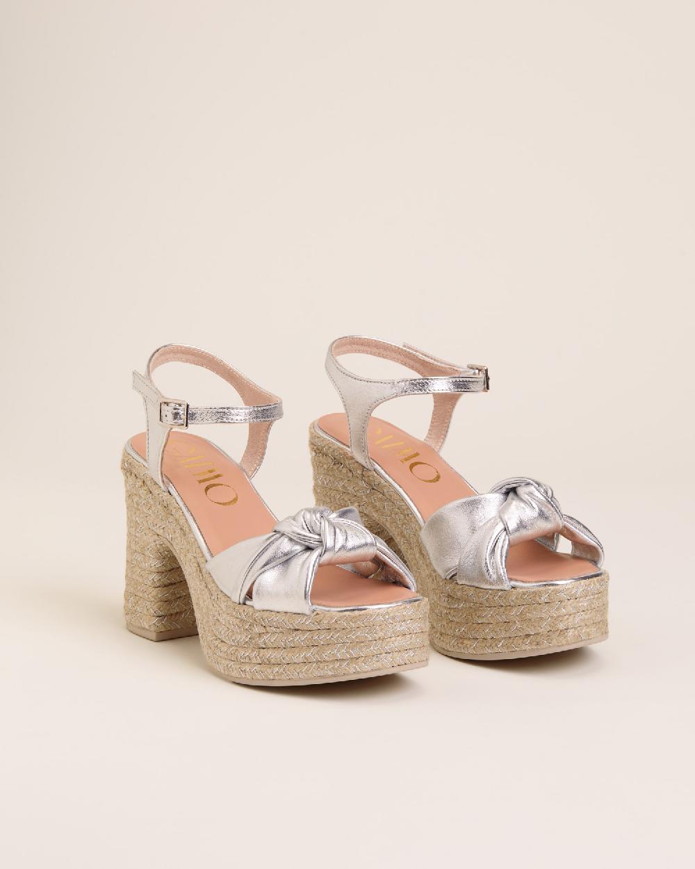 Gaimo espadrilles Coque PlataSandalias con tacón de yute en piel con tubular Grandes ahorros