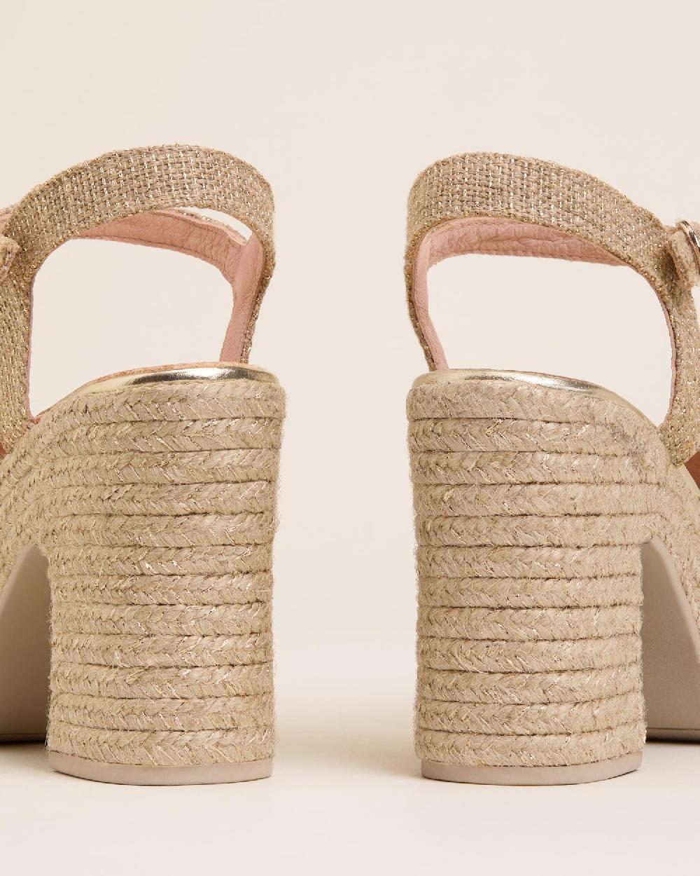 Gaimo espadrilles Natalis NaturalSandalias con tacón de yute en lino Precio ultrabajo