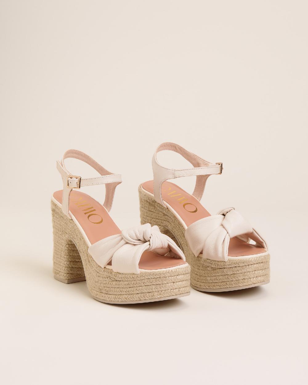 Gaimo espadrilles Coque BlancoSandalias con tacón de yute en piel con tubular Devoluciones gratuitas