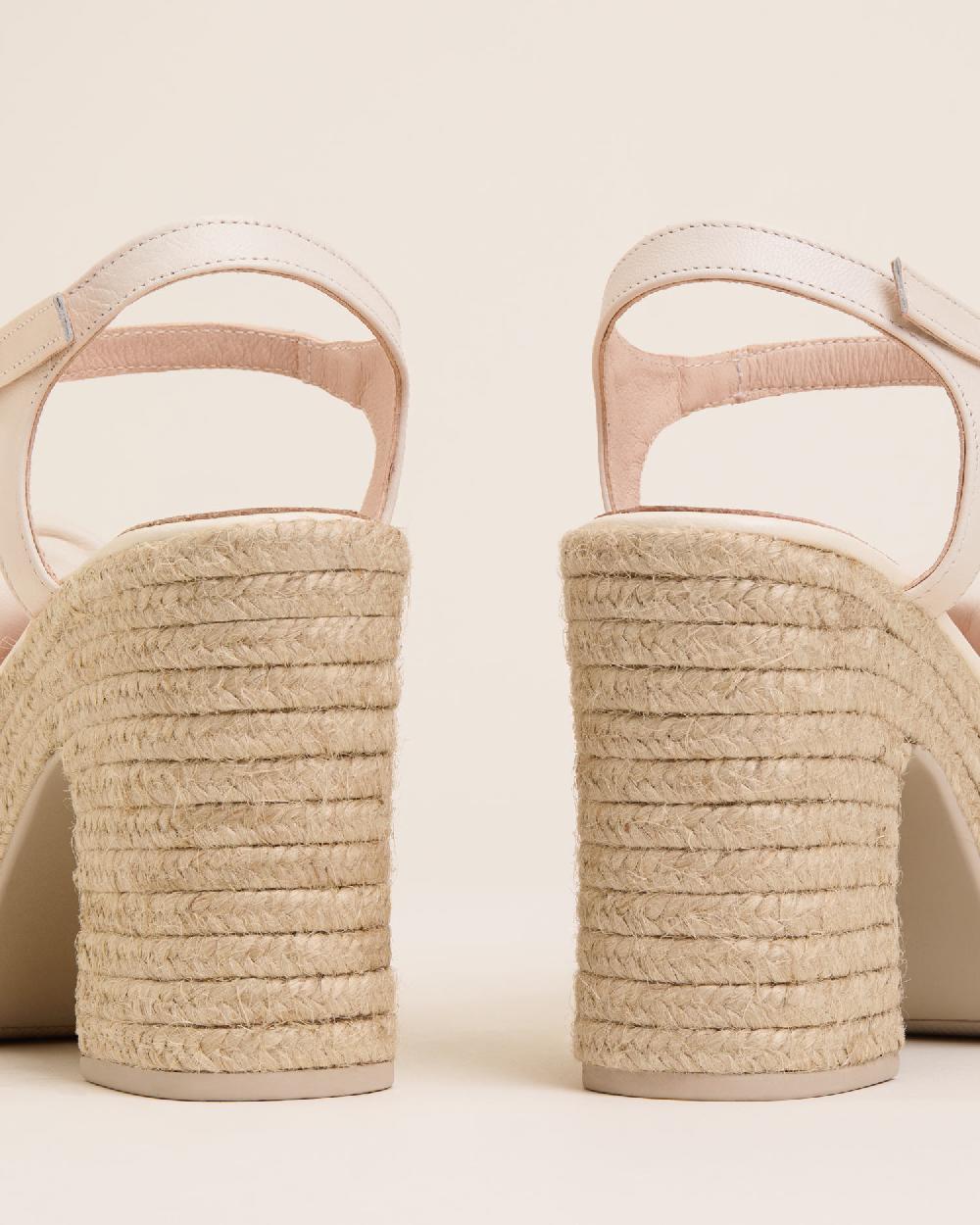 Gaimo espadrilles Coque BlancoSandalias con tacón de yute en piel con tubular Devoluciones gratuitas