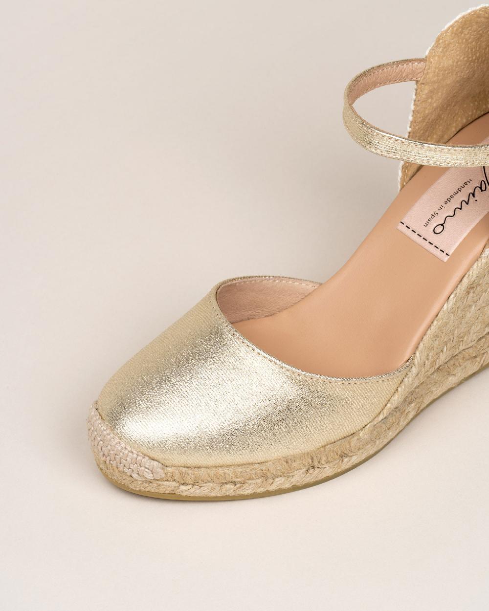 Gaimo espadrilles Global7 CarraraAlpargatas de cuña en piel grabada con hebilla 2025