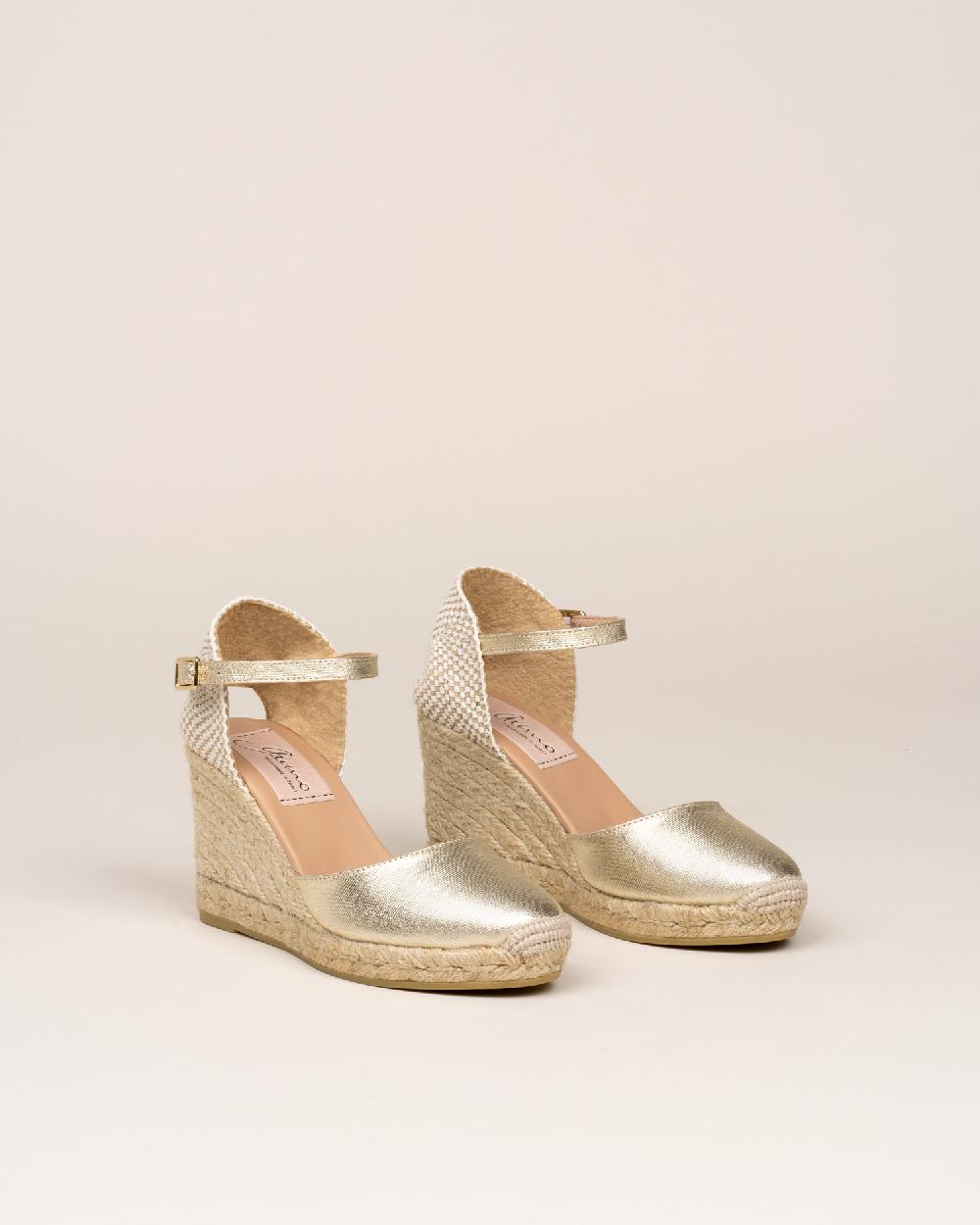 Gaimo espadrilles Global7 CarraraAlpargatas de cuña en piel grabada con hebilla 2025