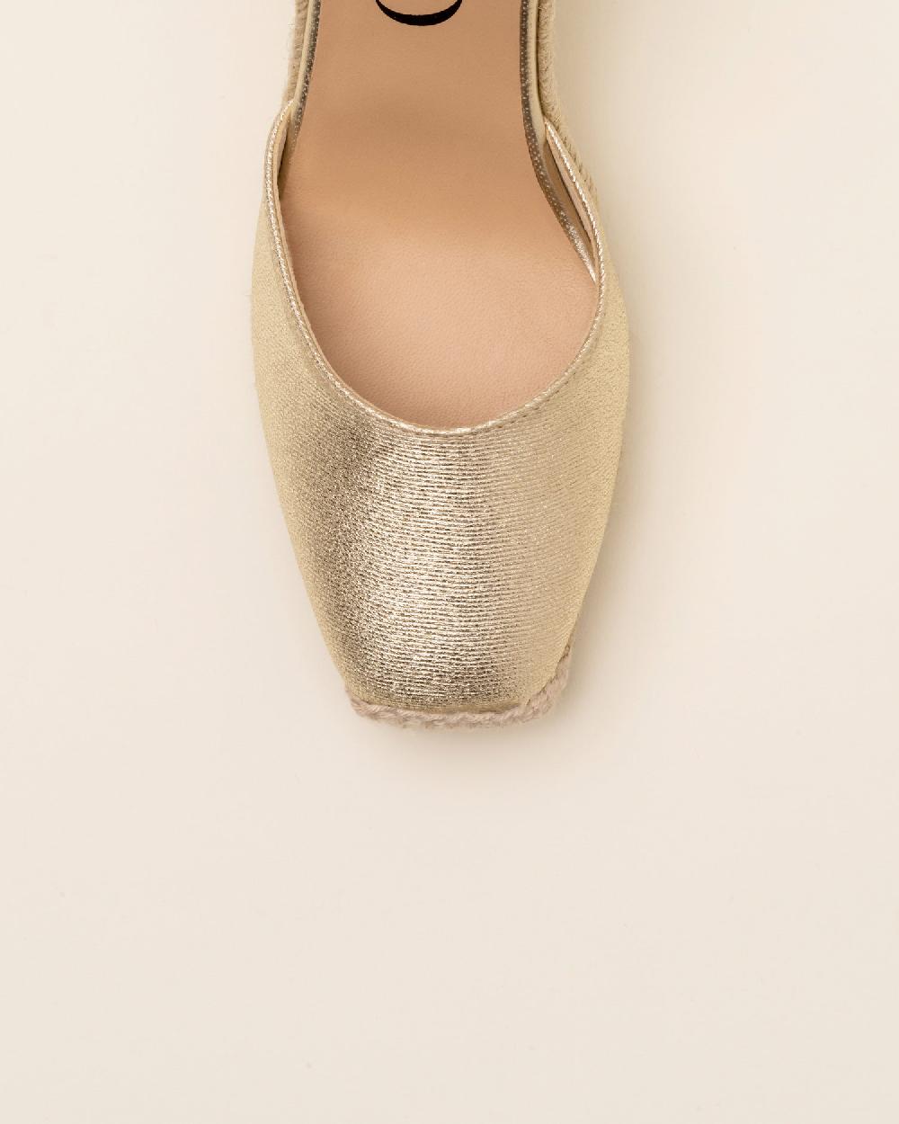 Gaimo espadrilles Yosie7 CarraraAlpargatas de cuña en piel grabada con punta cuadrada En oferta
