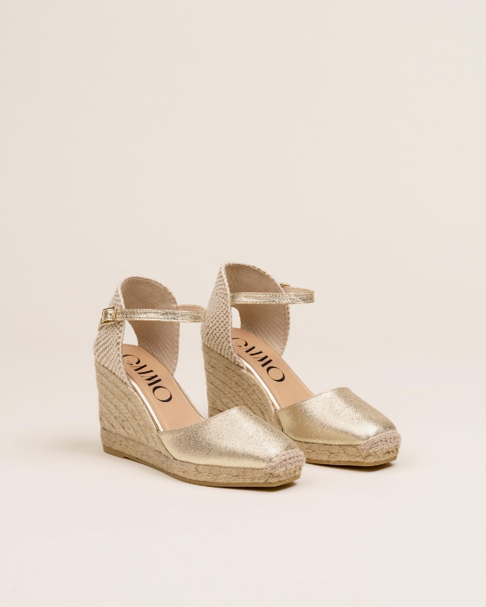 Gaimo espadrilles Yosie7 CarraraAlpargatas de cuña en piel grabada con punta cuadrada En oferta