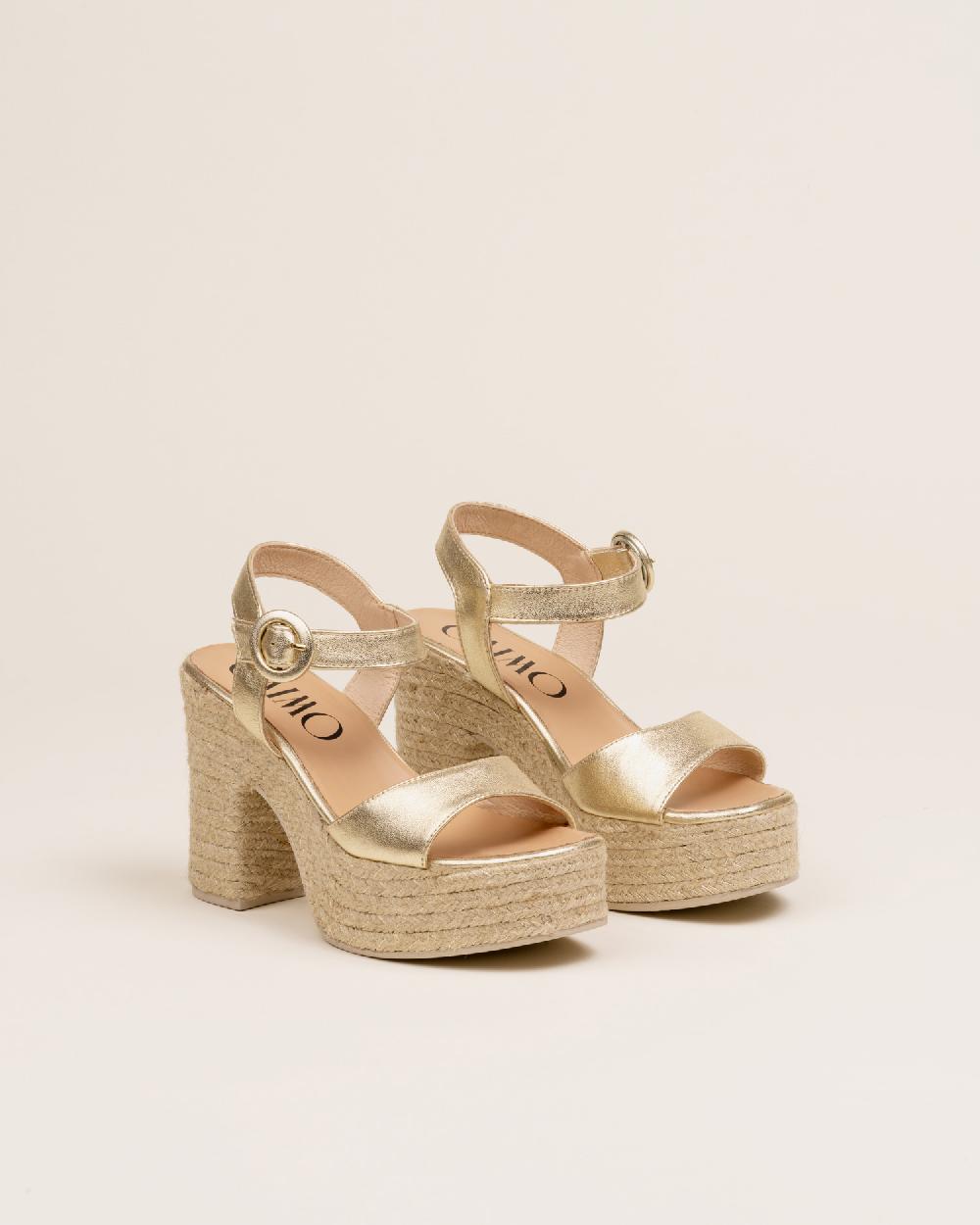 Gaimo espadrilles Eudora PlatinoSandalia con tacón de yute en piel Gran oferta