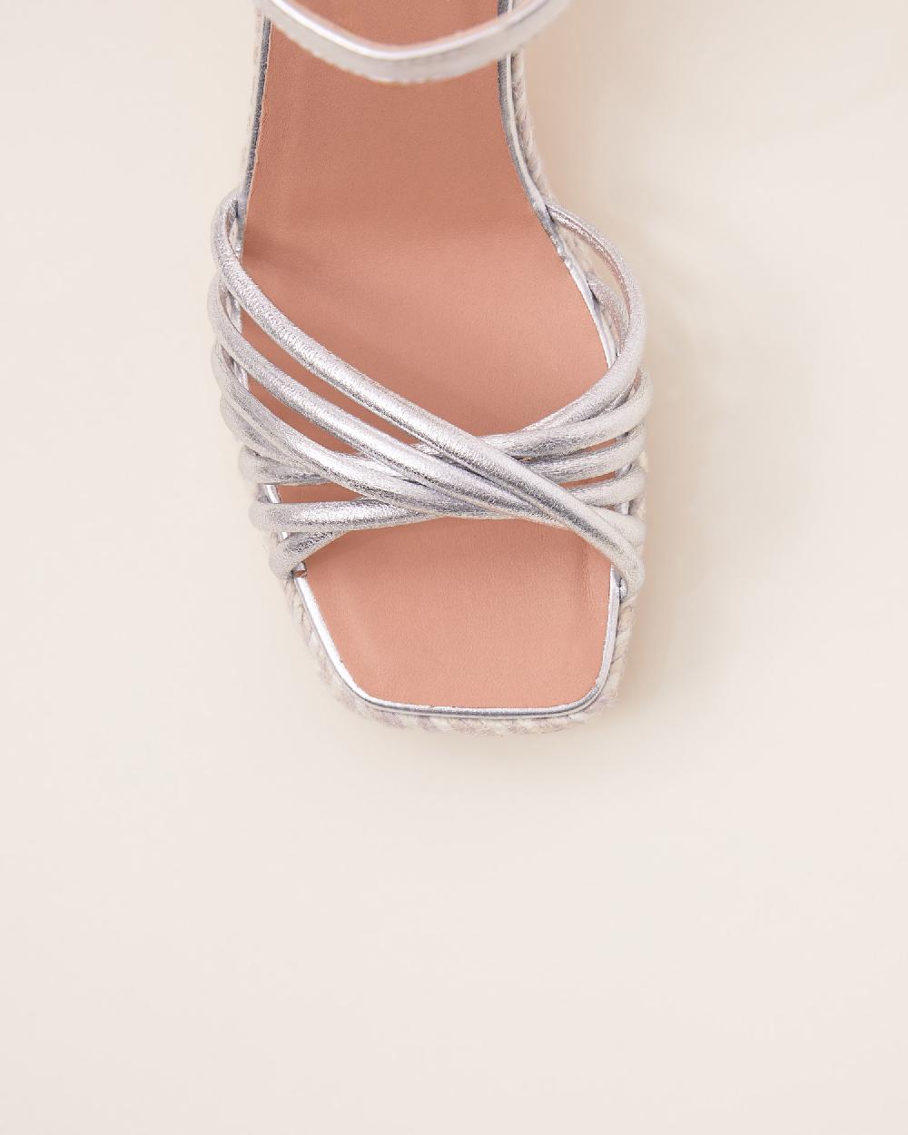 Gaimo espadrilles Fusca PlataSandalias con tacón de yute en piel con detalle multitiras Rebajas de fábrica
