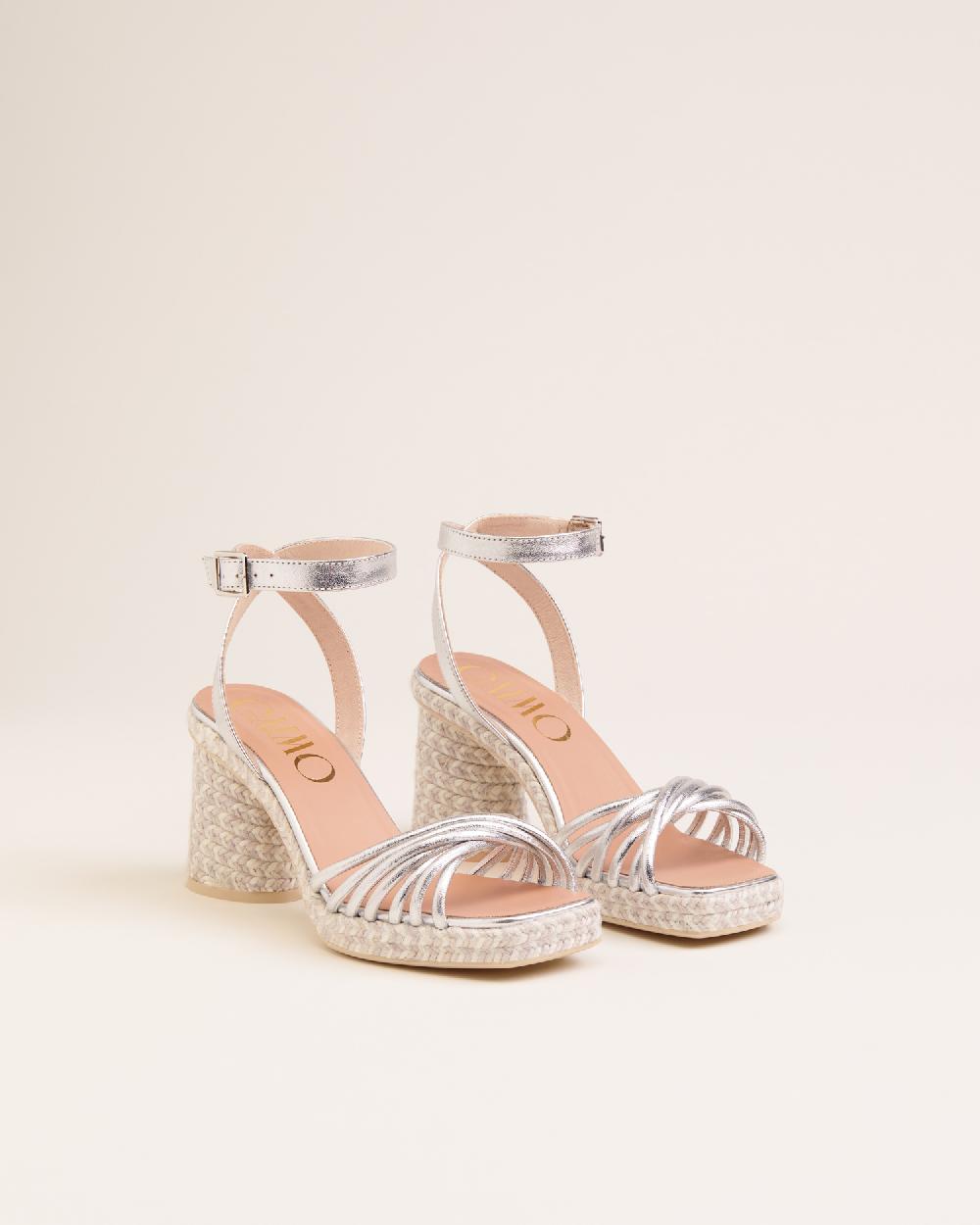 Gaimo espadrilles Fusca PlataSandalias con tacón de yute en piel con detalle multitiras Rebajas de fábrica