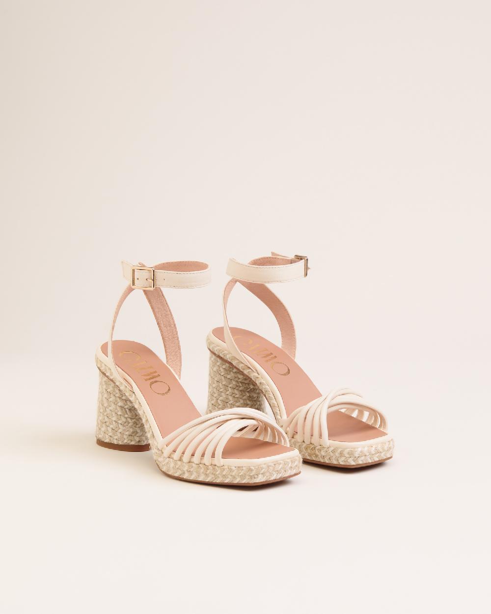 Gaimo espadrilles Fusca MarfilSandalias con tacón de yute en piel con detalle multitiras Los más vendidos