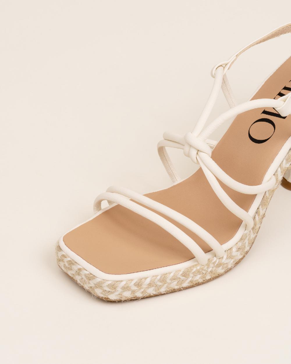 Gaimo espadrilles Clopin MarfilSandalias de tacón de yute en piel con tiras Descuento