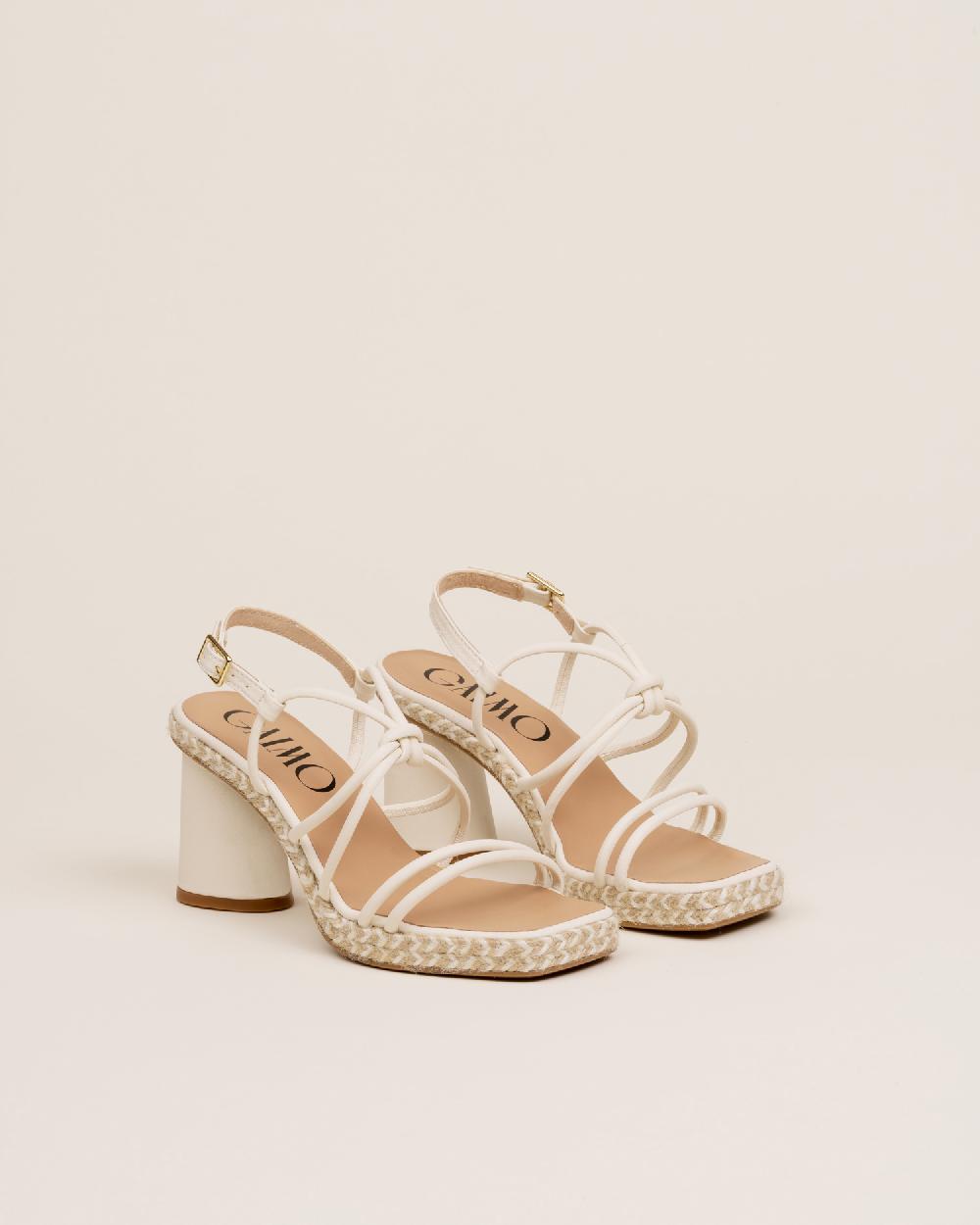 Gaimo espadrilles Clopin MarfilSandalias de tacón de yute en piel con tiras Descuento