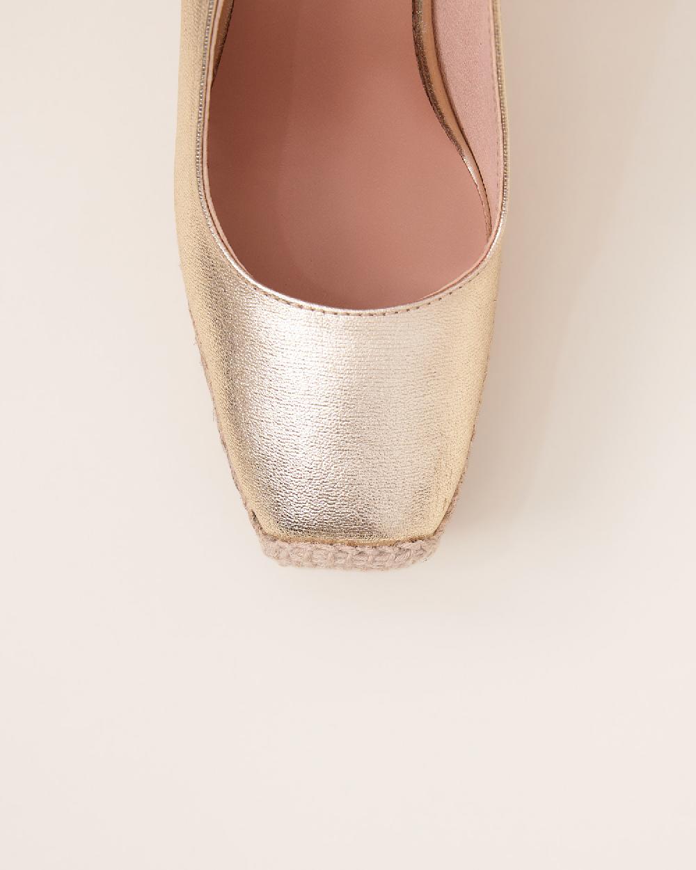 Gaimo espadrilles Stella CarraraAlpargatas de cuña destalonadas en piel grabada Liquidación